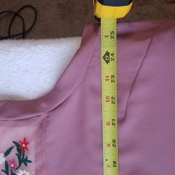 Live 4 Truth Mauve Pink Blouse with Mesh Floral Detail sz 3X - Picture 7 of 10